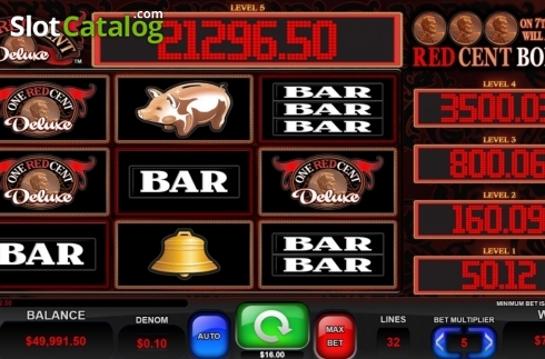 Win Screen. One Red Cent Deluxe slot