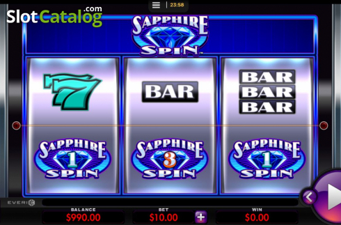 Reel Screen. Sapphire Spin slot