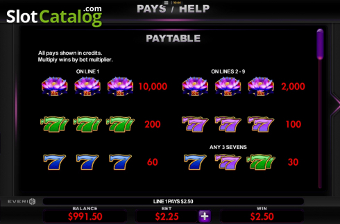 Paytable screen 1. Double Lotus slot