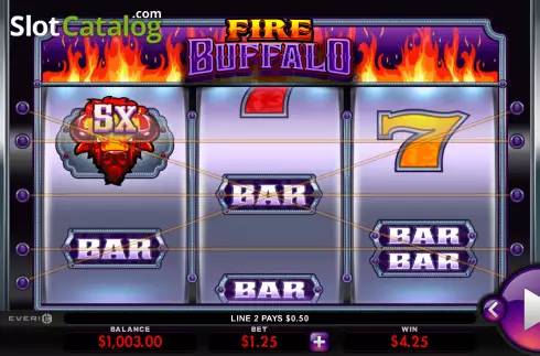 Win screen. Fire Buffalo slot