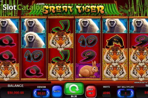 Reel screen. Great Tiger slot