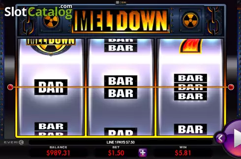 Win screen. Meltdown slot
