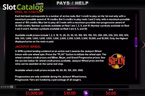 Game Rules screen 3. Gold Standard Jackpots slot
