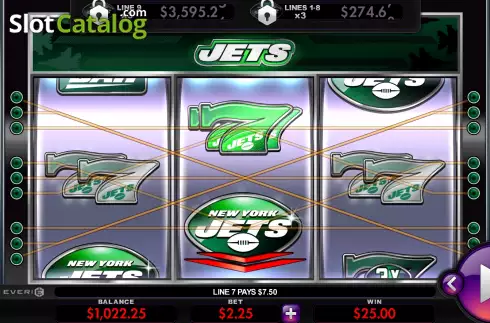 Win screen 2. New York Jets Deluxe slot
