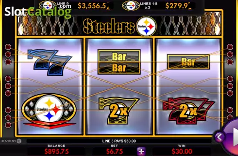 Win screen 2. Pittsburgh Steelers Deluxe slot