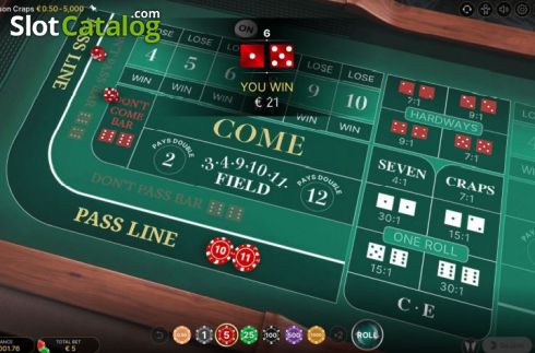Game Screen 2. First Person Craps slot
