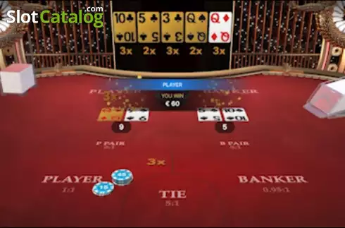 Win screen. First Person Golden Wealth Baccarat slot