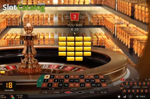Schermo6. Gold Bar Roulette slot