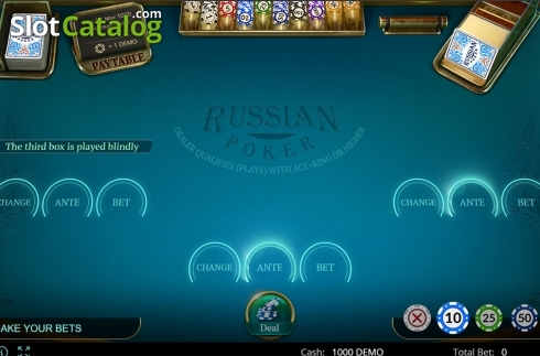 Reels screen. Russian Poker	 (Evoplay Entertainment) slot