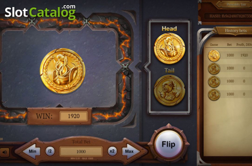Game Screen 1. Head & Tails (Evoplay Entertaiment) slot