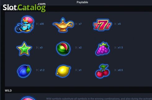 Paytable 1. Unlimited Wishes slot