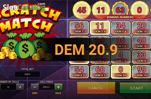 Win Screen 3. Scratch Match slot