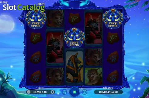 Free Spins Win Screen. Wolf Hiding slot
