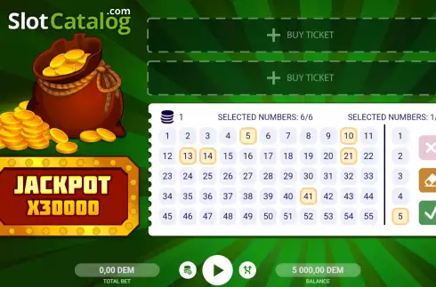 Game screen 2. Lottery Ticket slot