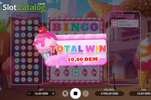 Win screen. Candy Dreams: Bingo slot