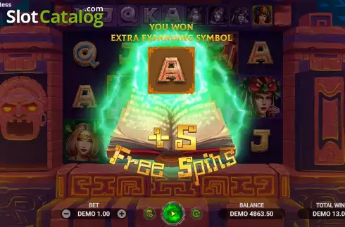 Free Spins Gameplay Screen 3. Book of the Priestess slot