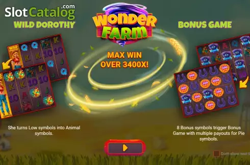 Schermo2. Wonder Farm slot