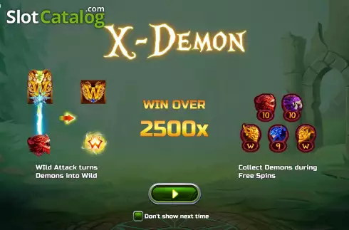 Start Screen. X-Demon slot