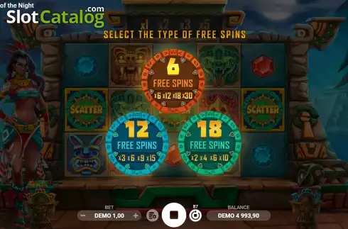 Free Spins Win Screen. Goddess of the Night slot