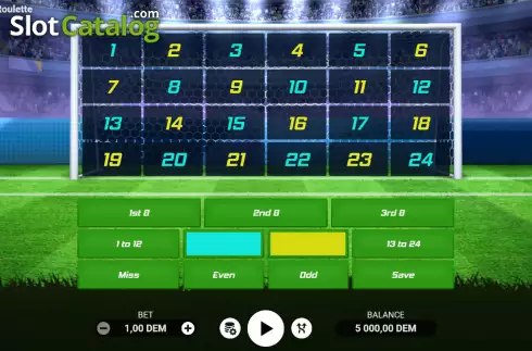 Game screen. Penalty Roulette slot