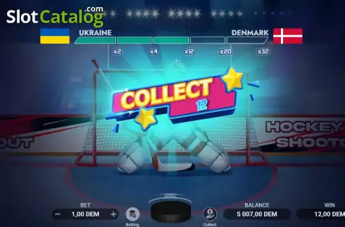 Win screen. Hockey Shootout slot