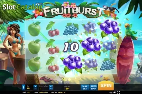 Win screen. Fruitburst slot