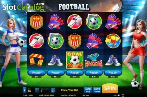 Reel screen. Football (Evoplay) slot
