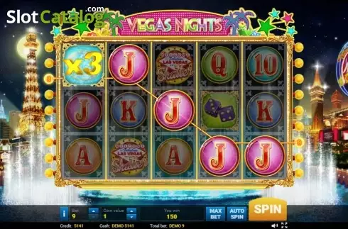Skärmdump5. Vegas Nights (Evoplay) slot