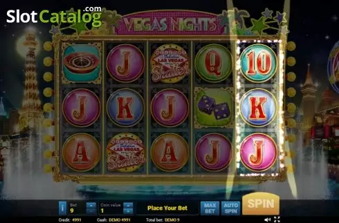 Skärmdump6. Vegas Nights (Evoplay) slot
