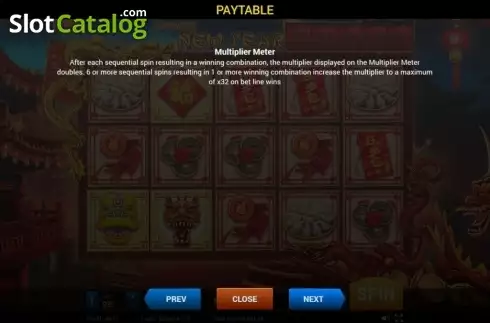Paytable 3. Chinese New Year (Evoplay) slot