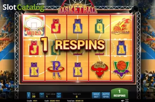 Respin screen. Basketball slot