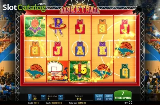 Free Spins screen. Basketball slot