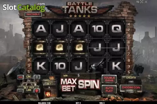 Win screen. Battle Tanks slot