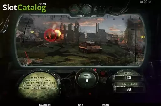Bonus Game screen. Battle Tanks slot