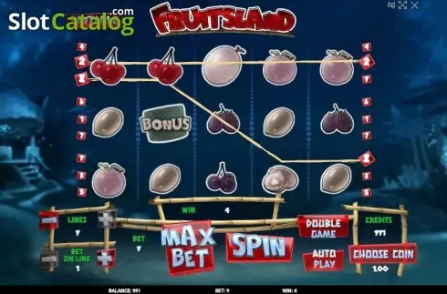Win screen. FruitsLand slot