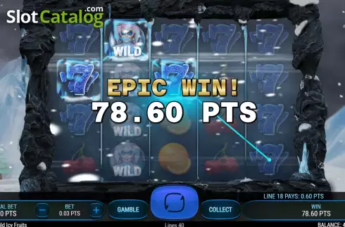 Epic Win screen. Wild Icy Fruits slot