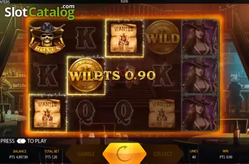 Win screen. Bounty Hunters (Expanse Studios) slot