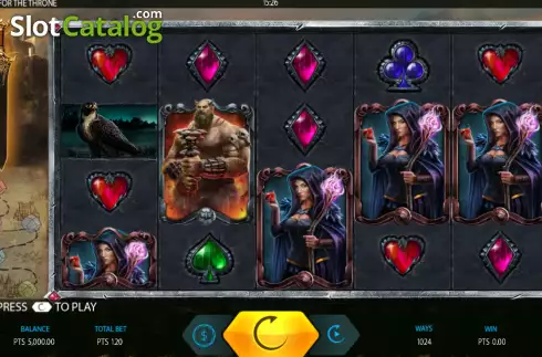 Game screen. Battle for the Throne slot