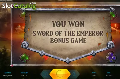 Bonus Game screen. Battle for the Throne slot