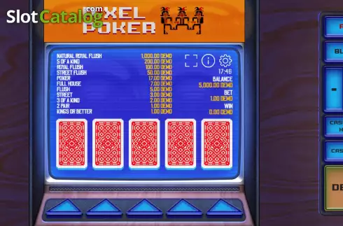 Game screen. Mega Pixel Poker slot