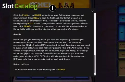 Game Rules screen 3. Mega Pixel Poker slot