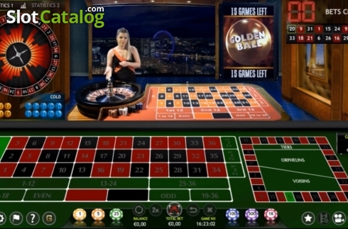 Game Screen. Roulette Golden Ball Live casino slot