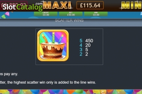 Scatter Wins. Happy Birthday Jackpot slot