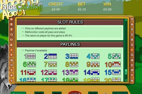 Paylines. Horsing About slot