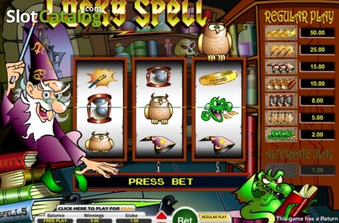 Bildschirm2. Lucky Spell slot