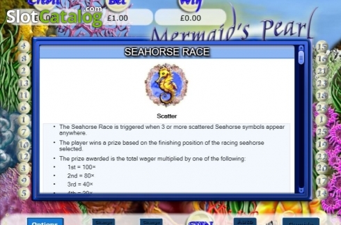 Seahorse Race. Mermaid's Pearl (Eyecon) slot