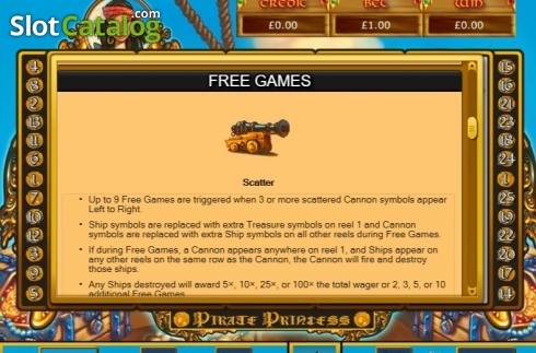 Bildschirm5. Pirate Princess slot