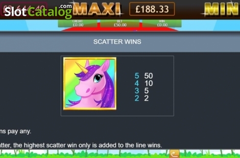 Scatter Wins. Unicorn Bliss Jackpot slot