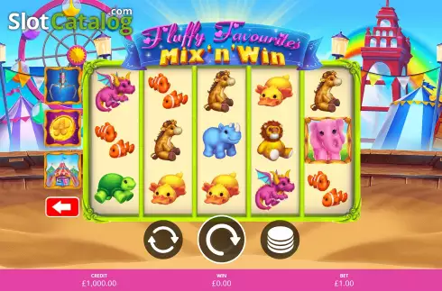 Game Screen. Fluffy Favourites Mix 'n' Win slot