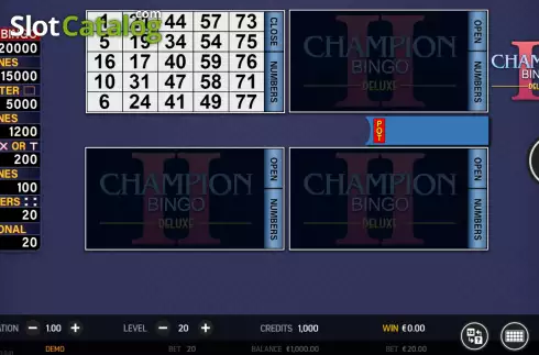 Game screen. Champion Bingo II Deluxe slot